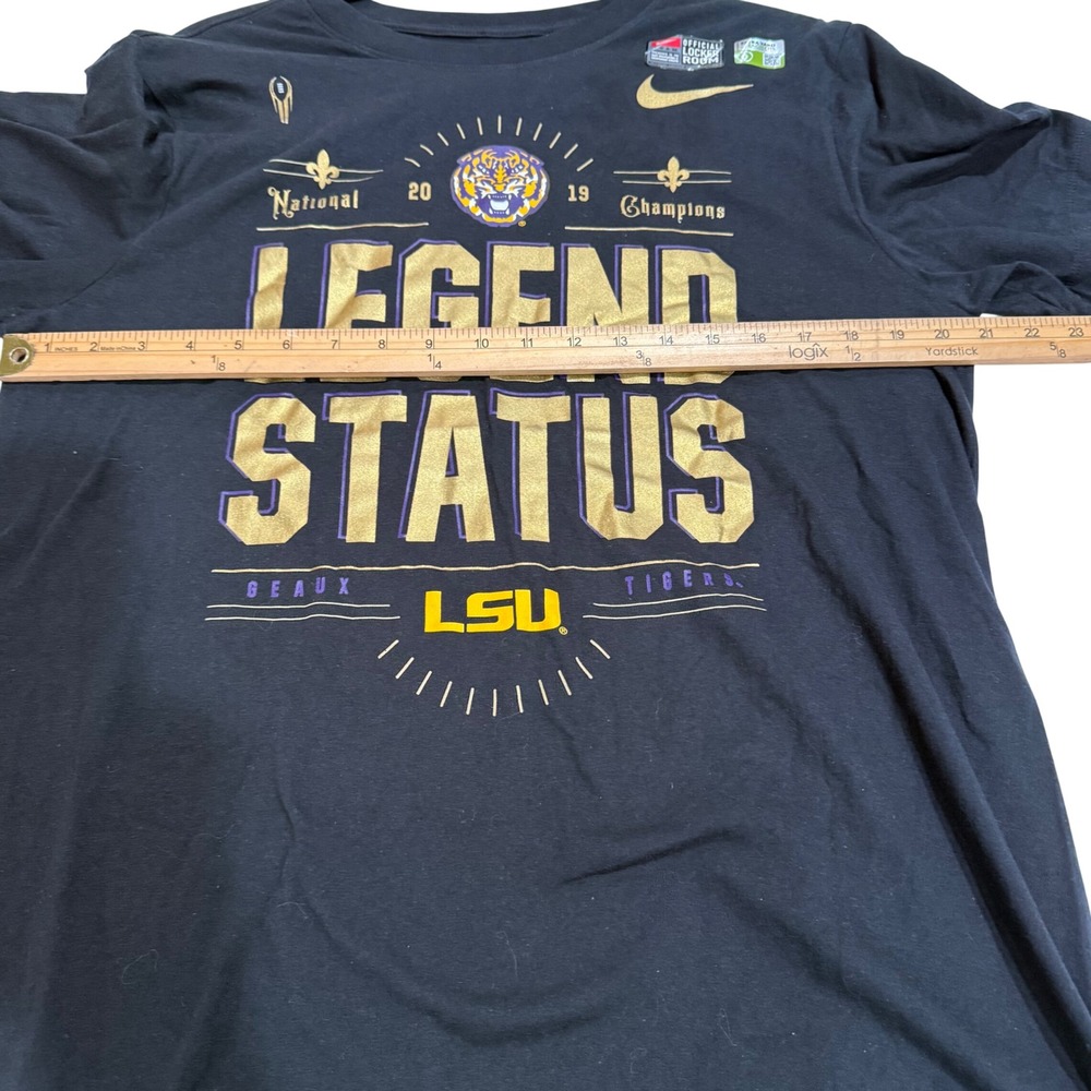 Nike LSU Tigers 2019 National Champions  Legend NWOT T-Shirt Mens Medium Black - Picture 5 of 8